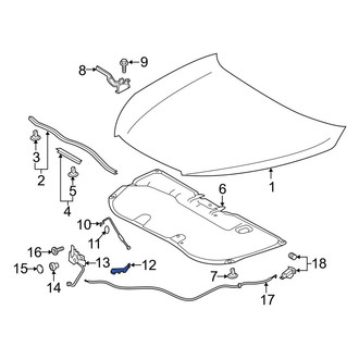 Toyota OE - Hood & Trunk Prop Rod Bracket