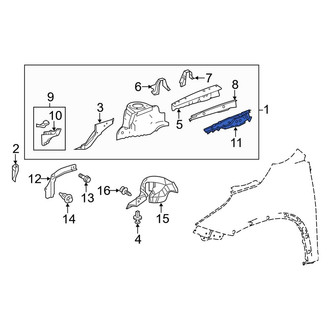 Toyota OE - Left Fender Rail Reinforcement Brace