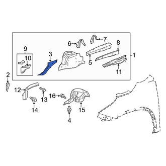 Toyota OE - Front Right Fender Apron