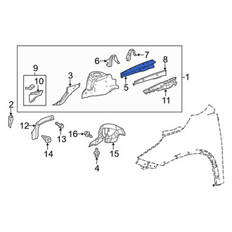 Toyota OE - Left Fender Rail Reinforcement