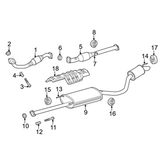 Toyota OE - Exhaust System - Exhaust Components (2.7L)