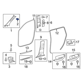Toyota OE - Upper Body A-Pillar Trim Panel Clip