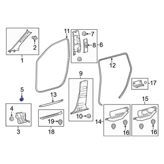 Toyota OE - Left Roof Opening Trim Clip