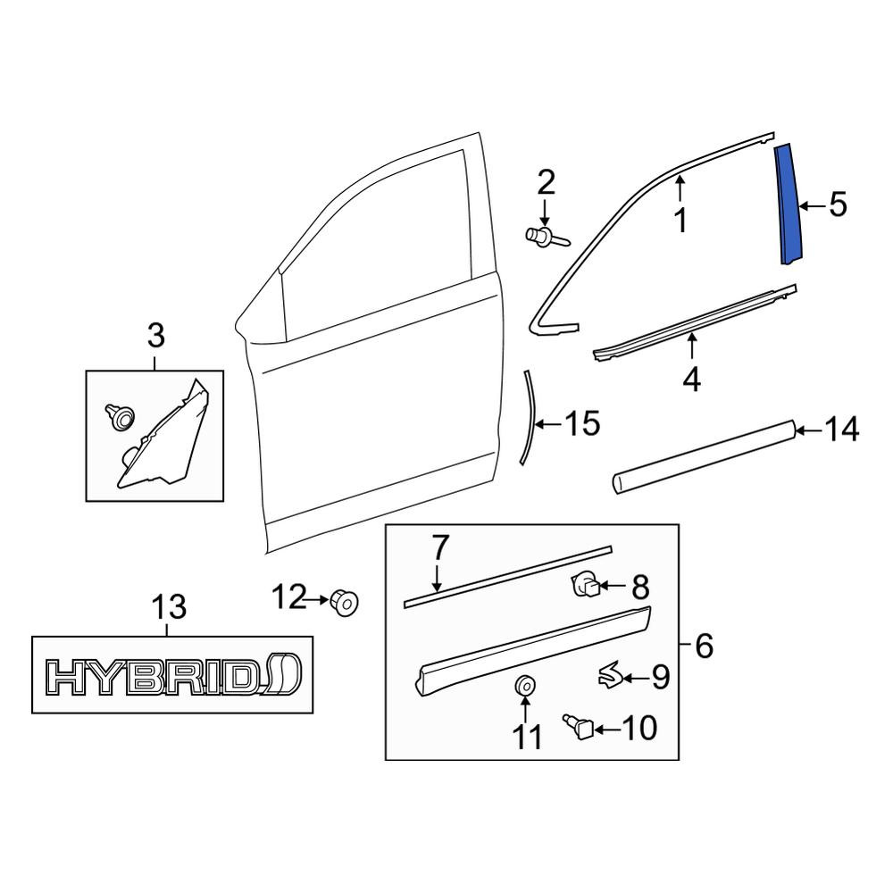 Toyota OE 757560E030 - Front Left Door Applique