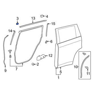 Toyota OE - Rear Right Door Shell Seal