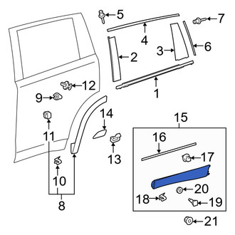 Toyota OE - Rear Left Rearward Door Molding