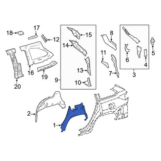 Toyota OE - Rear Left Outer Wheel Housing Side Panel