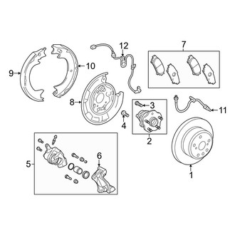 Toyota OE - Rear Suspension - Brake Components (AWD)