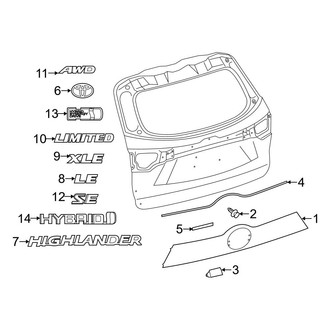Toyota OE - Lift Gate - Exterior Trim