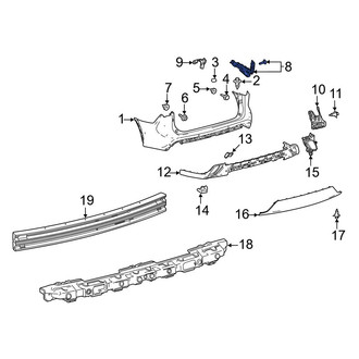 Toyota OE - Rear Left Bumper Cover Support Rail