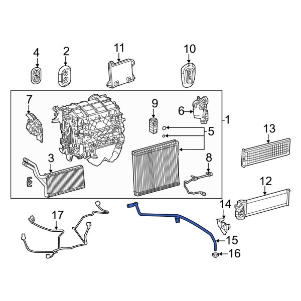 Toyota OE 885390E100 Front A/C Evaporator Drain