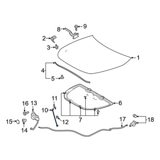 Toyota OE - Front Hood & Trunk Prop Rod