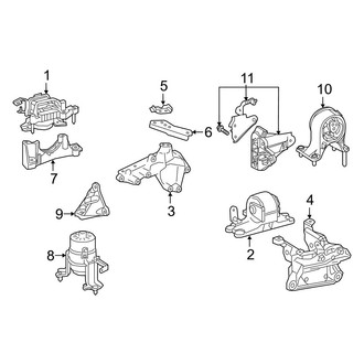 Toyota OE - Engine / Transaxle - Engine & Transmission Mounting (3.5L)
