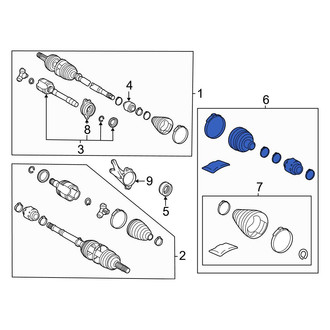Toyota OE - Front Right Outer CV Joint Boot Kit