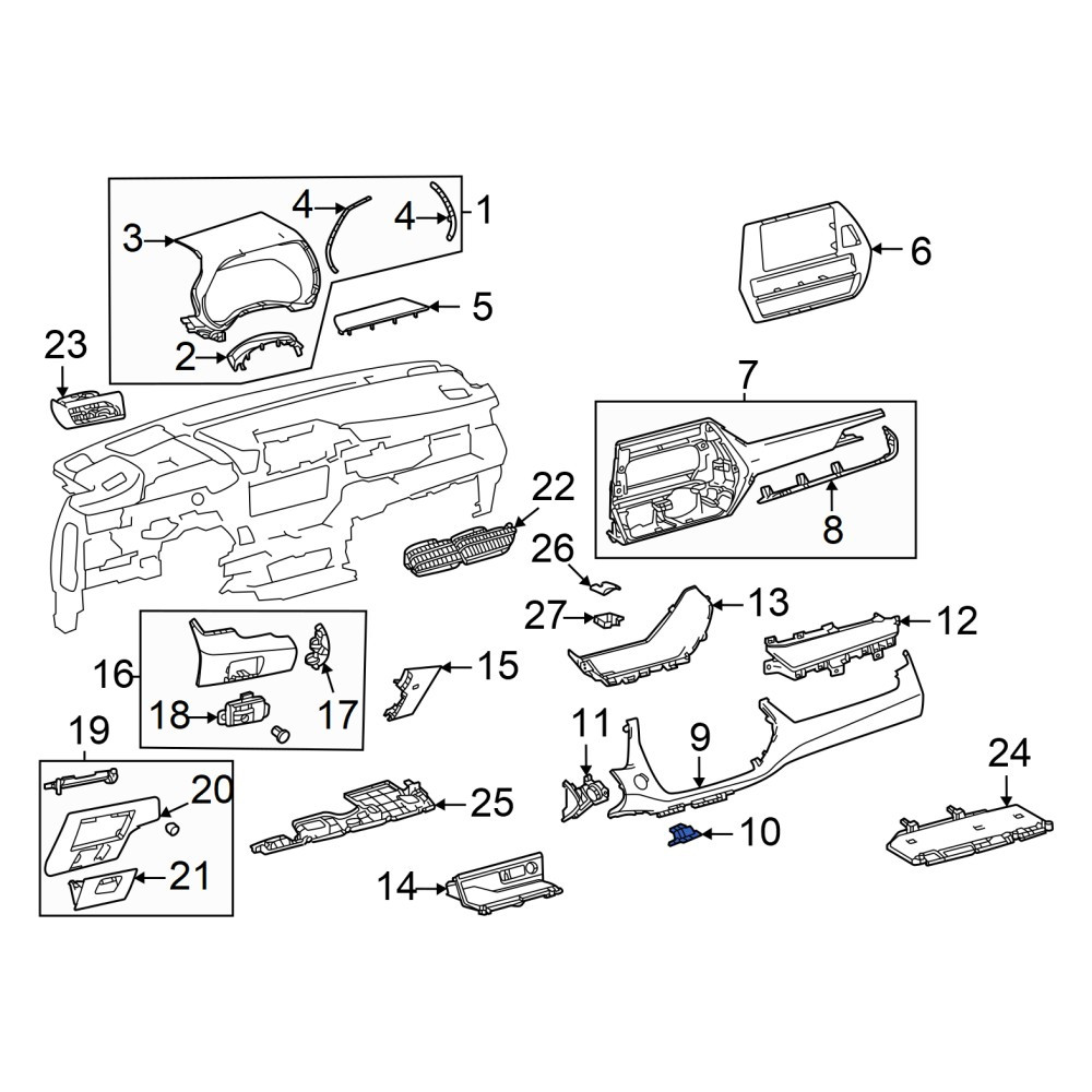 Toyota OE 553550E080B0 - Lower Instrument Panel Pad Bracket