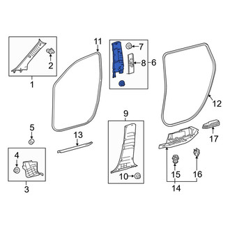 Toyota OE - Right Lower Door Pillar Post Trim Set
