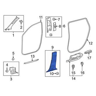 Toyota OE - Right Lower Door Pillar Post Trim Set