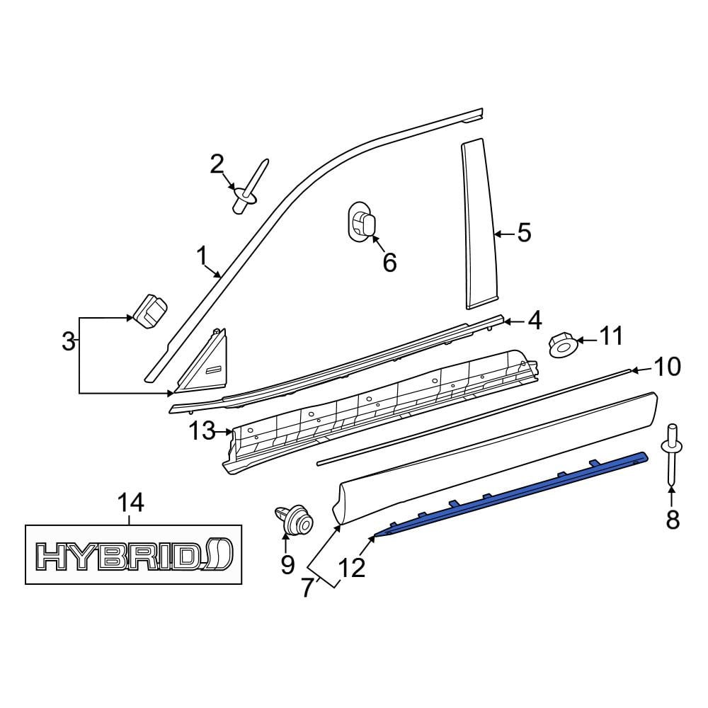 Toyota OE 757360E021 - Front Left Inner Door Molding