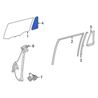 Toyota OE - Rear Left Vent Window Assembly