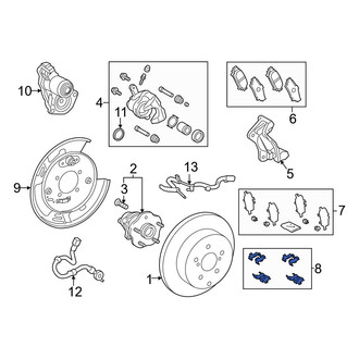 Toyota OE - Rear Disc Brake Hardware Kit