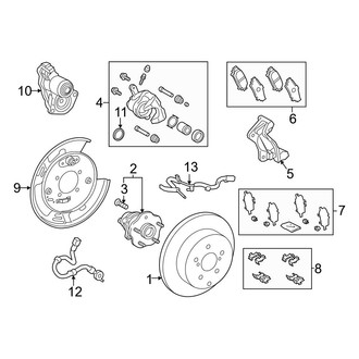 Toyota OE - Rear Suspension - Brake Components (FWD)