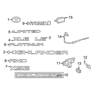 Toyota OE - Lift Gate - Exterior Trim