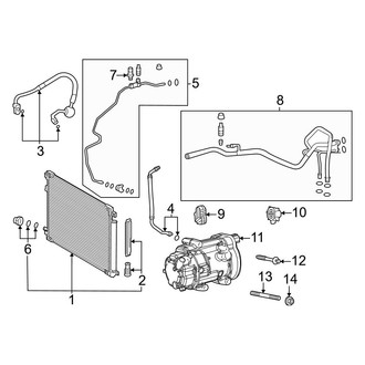 Toyota OE - Air Conditioner & Heater - Condenser, Compressor & Lines (2.5L)