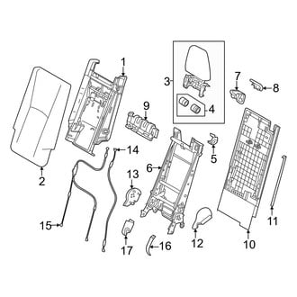 Toyota OE - Seats & Tracks - Third Row Seats (40% Side, Seat Back Components)