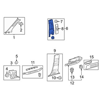 Toyota OE - Left Upper Door Pillar Post Trim Set