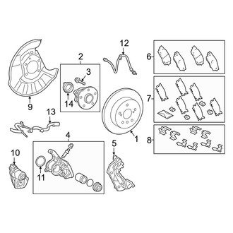 Toyota OE - Rear Suspension - Brake Components (Hybrid XLE / Limited / XLE FWD)