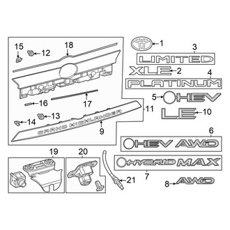 Toyota OE - Lift Gate - Exterior Trim