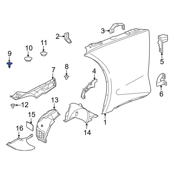 Fender Closing Plate Rivet