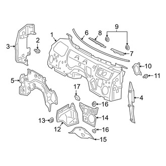 Toyota OE - Cowl and Dash - Cowl (Insulation and Components)