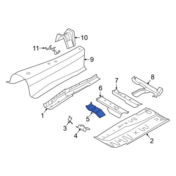 Toyota OE 58017WAA01 - Right Engine Mount Crossmember Bracket