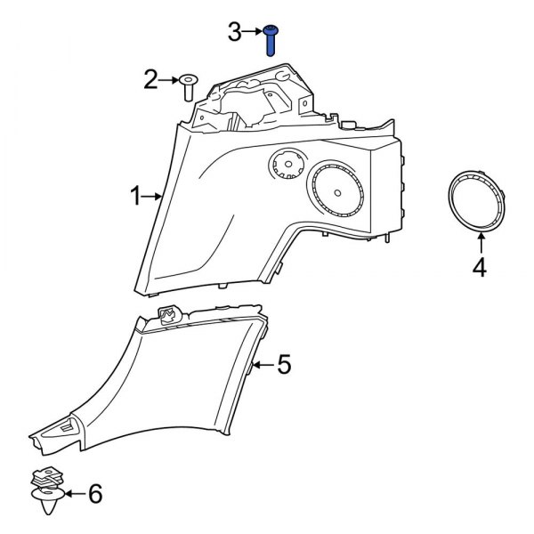 Quarter Panel Trim Panel Screw