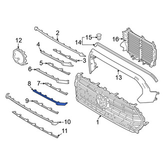 Toyota OE - Front Center Left Grille Molding