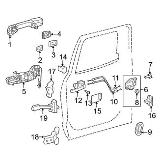 Toyota OE - Rear Door - Lock & Hardware (Double Cab)