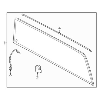 Toyota OE - Back Glass - Glass & Hardware (W/O Power Sliding Window)