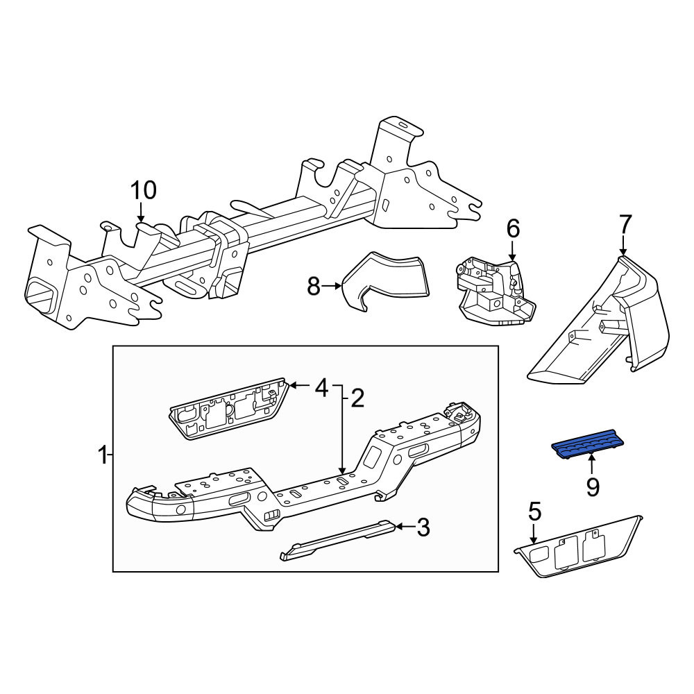 Toyota OE 52167AK010 - Rear Right Inner Bumper Step Pad