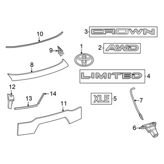 Toyota OE - Lift Gate - Exterior Trim