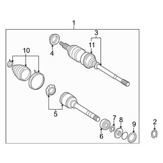 Toyota OE - Front Suspension - Drive Axles (Type 1)