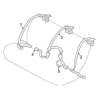 Toyota OE - Restraint Systems - Rear Seat Belts (Japan Built)