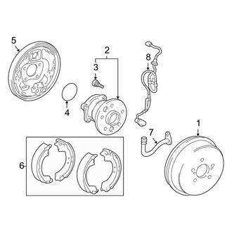 Toyota OE - Rear Suspension - Brake Components (Drum Brakes), (CE / LE / XLE Rear Drum Brakes)