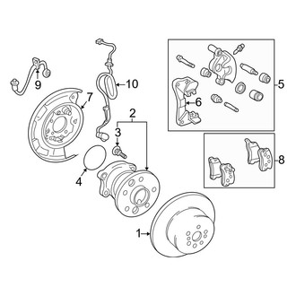 Toyota OE - Rear Suspension - Brake Components (Disc Brakes), (Rear Disc Brakes)