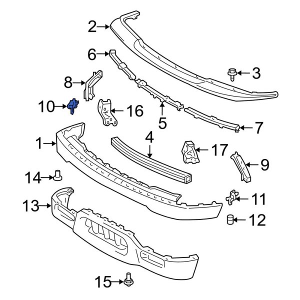 Toyota OE 52145AD010 - Front Right Bumper Face Bar Bracket