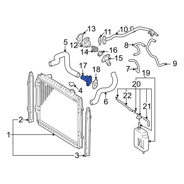 Engine Coolant Outlet Flange