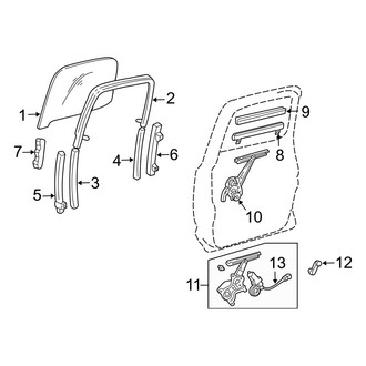 Toyota OE - Rear Door - Glass & Hardware (Double Cab)