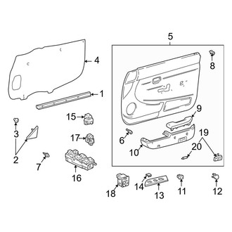 Toyota OE - Front Door - Interior Trim (Power Windows)