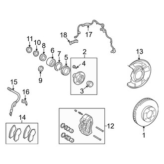 Toyota OE - Front Suspension - Brake Components (Pre Runner Xtracab)