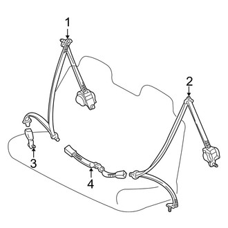 Toyota OE - Restraint Systems - Rear Seat Belts (2nd Row Bench Seat)